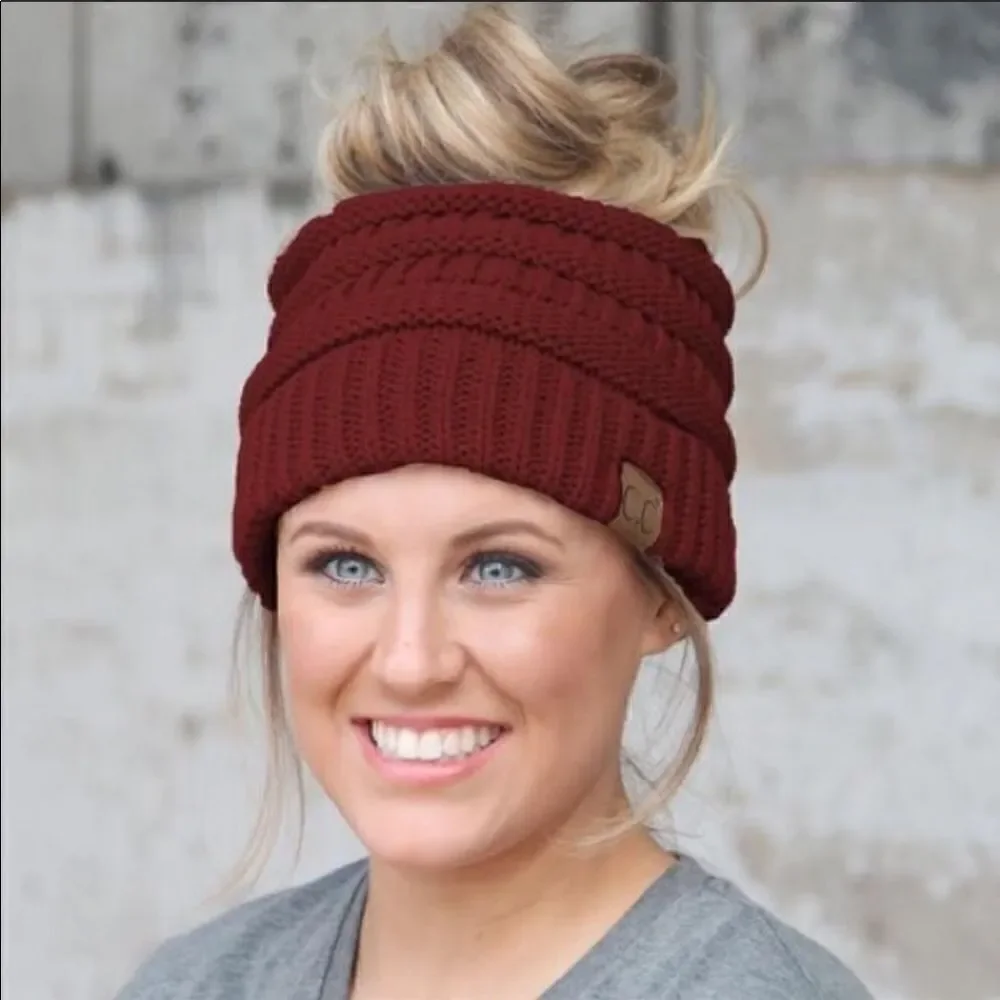 CC Messy bun ! Ponytail Beanie Hat Cutest